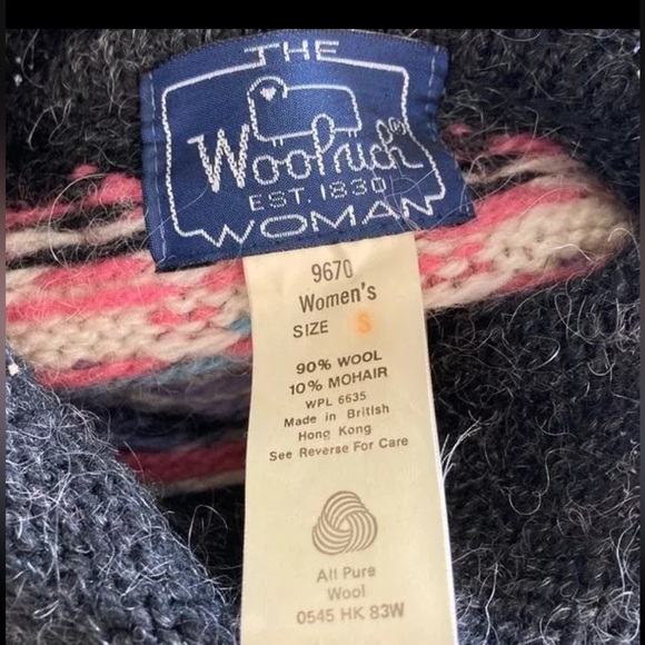 Vintage Woolrich Charcoal and Pink Pure Wool Sweater and Mohair Sweater Size L - Picture 9 of 9